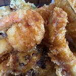 樹 2号店 - 穴子天　イカ天　海老天　茄子天　椎茸天　蓮根天　紫蘇葉天