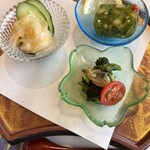 休暇村 - 料理写真:先付 テリーヌ、エスカベッシュ、わさび和え