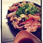 ト灯 - 野菜と豚の蒸し焼き  ポン酢で食す