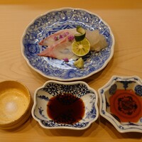 鮨 島本 - 造り(石鯛、伊勢海老)