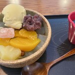 上州そば処 山名の里 - あまりにも美味しかったので、クリームあんみつも頂いちゃいました。