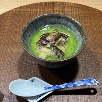 十皿 - 1. ◎焼き穴子のロワイヤルきゅうり餡