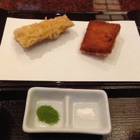 京都祇園 天ぷら八坂圓堂 - とうもろこしとぱんに海老のすり身