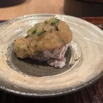 すし処 ひさ田 - 北海道 蝦茹で浅葱辛味大根おろしポン酢 原了閣黒七味掛け