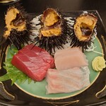 大船渡温泉 - 刺し身3人分