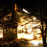 北海道鳥濱珈琲館 - 夜に再訪。ライトアップされて素敵です。