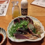 魚頭大熊 - たたきには塩、ポン酢、柚子たれ