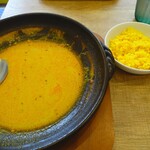 Rスリランカ+ - 追いカレーの２辛と１口ライス