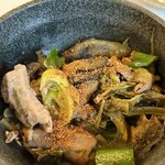 郷土料理ともん - 山菜のモツ煮　七味　　zoom  byまみこまみこ