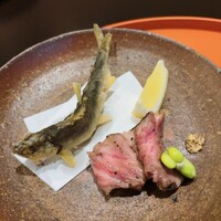 京懐石 美濃吉 竹茂楼 ホテルグランヴィア京都店 - 若鮎の唐揚げ・和牛ロースト
