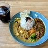 카페 네코당고 - ２種盛りカレー ＆ アイスコーヒー