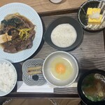 定食・麦とろ 五之膳 - 煮膳の『国産牛ロースのすき焼き』➕とろろ