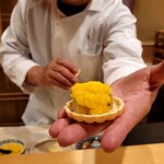 銀座 きた川 - フォアグラ最中