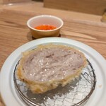 とんかつ成蔵 - ミルフィーユ、チリソースで合わせます。旨い。