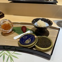 名古屋 栄 鮨 栄華 - イクラとキャビアの盛り合わせ
