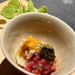 日本焼肉はせ川 別亭 銀座店 - 先附　神戸牛と毛蟹のリゾット仕立て