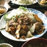 日影茶や - ジンギスカン定食（アップ）