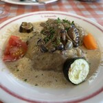 エシャロット - ロールキャベツの木の子クリームソース