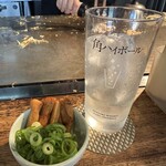 おこのみ魂　悟空 - 肉厚メンマ300円と美酢パイナップルサワー500円