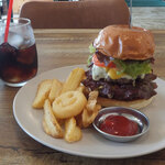 BURGER SHOP Tummy - Double Cheeseburger with Drink & Fries Set (JPY 2,750)