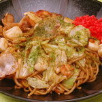 Okonomiyaki Teppan Yaki Rokusan - ゆで麺と自家製ソースで作ったミックス焼そば