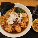 れすとらん　四六時中 焼津店 - 鶏の唐揚げらーめん大(1080yen)メンマ(50yen)