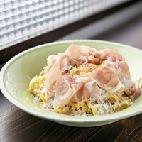 ポルチーニ/トリュフ卵黄/生ハム タリアテッレ