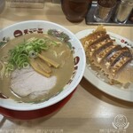 天下一品 - こってりラーメン餃子セット　1210円