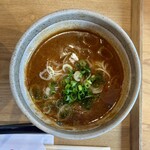 ベリーグッド麺 - 濃厚ごま坦々つけめん 味玉付け 辛1 〆ごはん付き