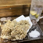大衆立呑酒場 垂れ屋 - もずく天ぷら