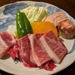 奥阿蘇の宿 やまなみ - 焼物（地鶏、豚肉、牛肉）