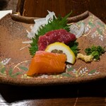 奥阿蘇の宿 やまなみ - 刺身（馬肉、マス）