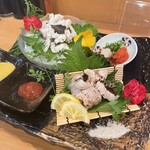 いわし屋 - 活鱧の焼き霜造り、湯引き