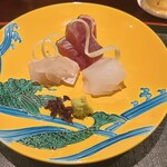 奈良 而今 - 明石　アマテカレイ
      和歌山　ケンケン鰹
      宮津　剣先イカ