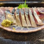 えび寿し - 刺身  〆さば