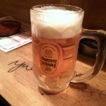 串揚げ　ヨロシク！ユウチャン - 生ビールのジョッキ小さめ