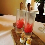 ヴィラ・アイーダ - 小菓子　スイカのシャーベット　ほうずき