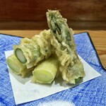 千ふく - キングアスパラ1本天ぷら
