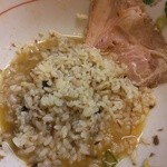ラーメンたんろん - 冷やし油そば 海老味噌添えからの～-ライス&ふりかけダイブ(2014/8)