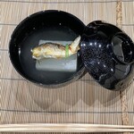 美加登家 - 冬瓜に乗る焼き鮎