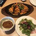 軽井沢72ゴルフ東コースレストラン - ナポリタン、ミニかつ丼