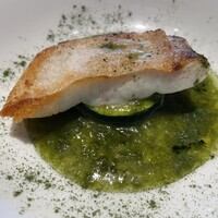 テアトロ ディ マッサ - ▪️魚：ヒラメ、ズッキーニ、アオサのソース