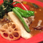 円町リバーブ - 野菜カレー（旬野菜の素揚げ+煮込み）