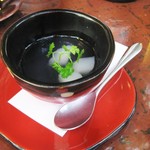 貴船荘 - デザートは、白桃のゼリー