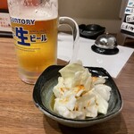 奈菜彩酒場 - 料理写真:生ビールとお通し