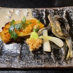 懐石料理 はし本 - サワラ？の漬け焼きと稚鮎