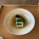 高台寺 十牛庵 - 賀茂茄子 穴子 モミジガサ