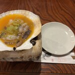 炭火焼 海ごはん サカナヨロコブ - お通しも美味しかったです。＋いわしご飯、お吸い物が付きます。