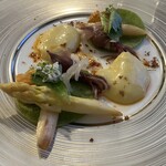 ルアン 神戸迎賓館 - 蛍烏賊と雲丹・ホワイトアスパラガスのクレープ仕立て