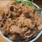 いかれたヌードル フィッシュトンズ - 御飯に肉乗せて牛丼っぽく